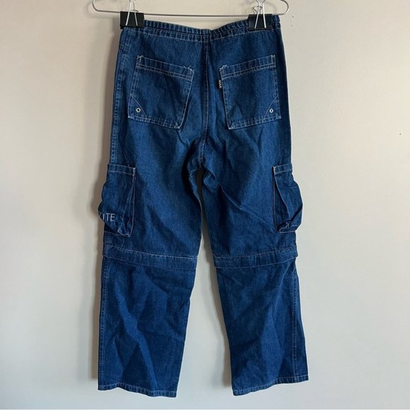 Vintage Y2K Women's Straight Leg Denim Cargo Pants - Picture 2 of 13